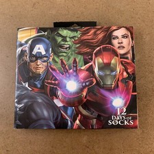 Marvel Men's Shoe Size 6-12 Multicolor Low Cut /Crew 12 Days of Socks NWT