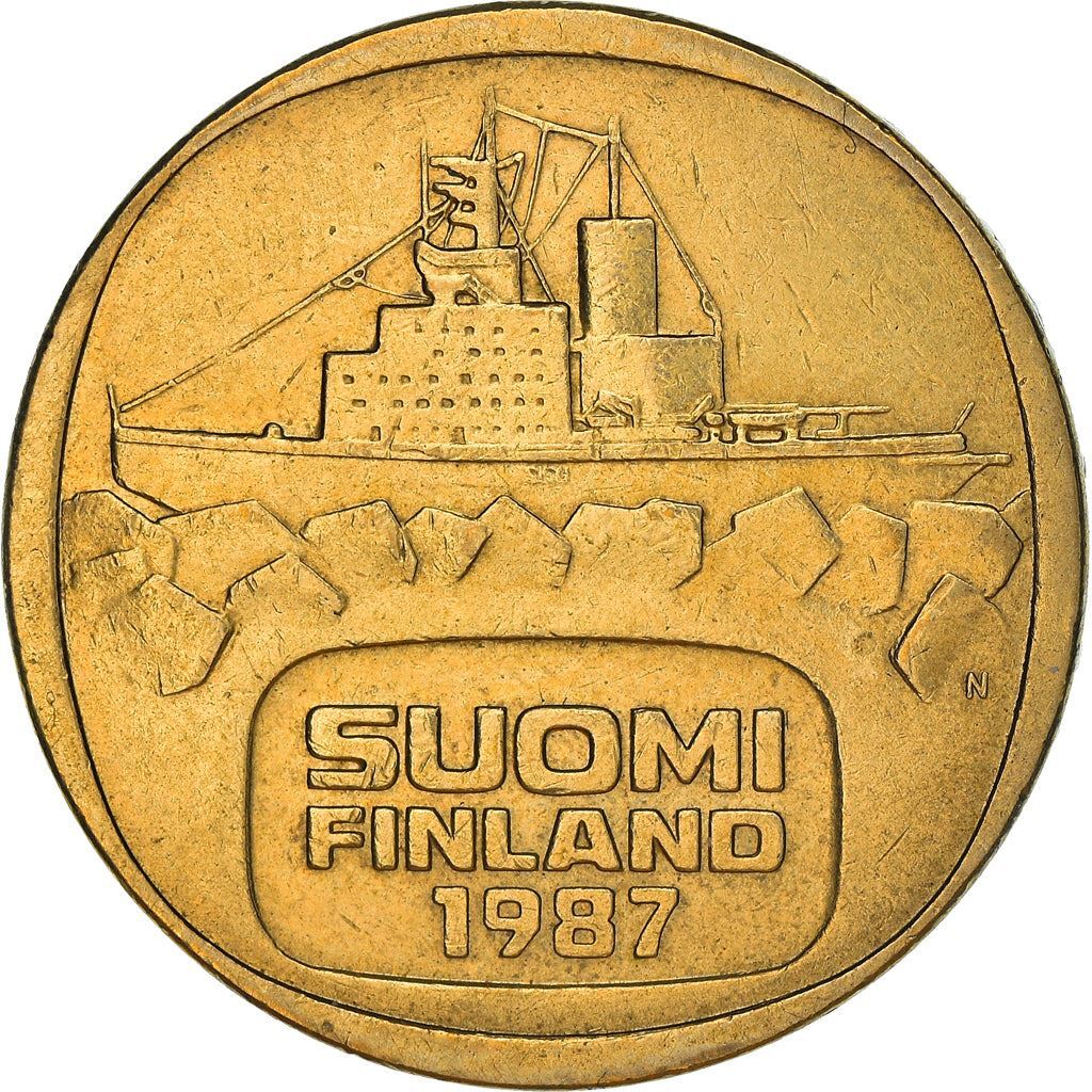 フィンランド語　SUOMEN Finnish Coin Finland 5 Markkaa | Icebreaker Varma | 1979
