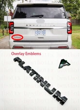 Gloss Black Platinum Overlay Letters Emblem FIT 2018-2024 Ford EXPEDITION