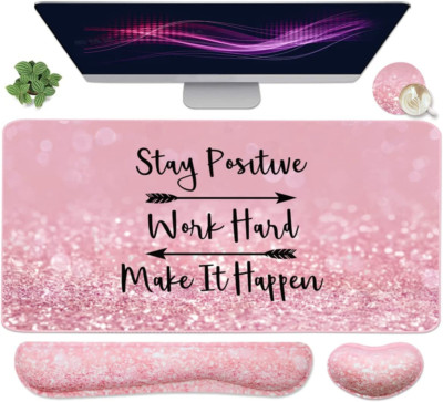 Large Mouse Pad and Keyboard Wrist Rest, Desk Pad for Keyboard and Mouse, 4-In-1