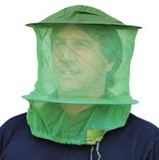 Mosquito Head Face Net Black Fly No-See-Um Green Mesh Flying Insect Bug Hat