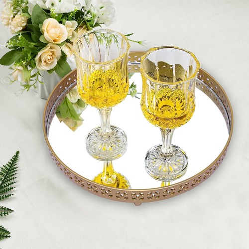 Decorative Mirror Tray Round Square Tealight Candle Holder Plate Vanity Perfume - Picture 14 of 46