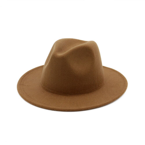 Womens Soft Wool Felt Fedora Floppy Cloche Wide Brim Hat Girl Cap Party Hat - Picture 9 of 10
