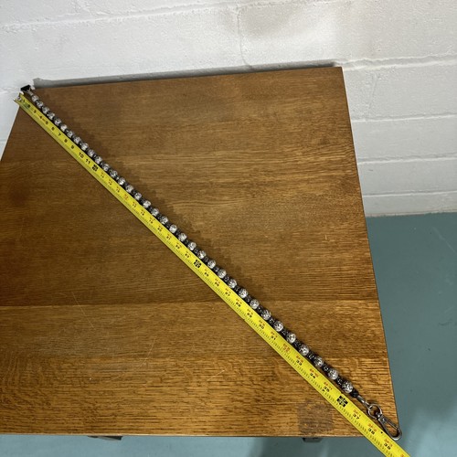 juwelenbesetzte Hundeleine Perlen grau schwarz und Glitzer 39" lang - Bild 5 von 5