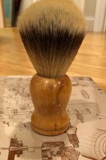 Vintage Shave Brush Butterscotch Maple Wood Badger Bristles Elegant Excellent