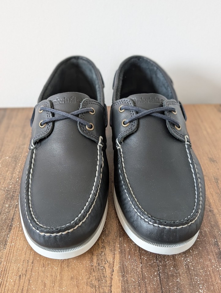 Timberland Cedar Bay Men's UK11 Navy Boat Shoe Ortholite Leather Lace