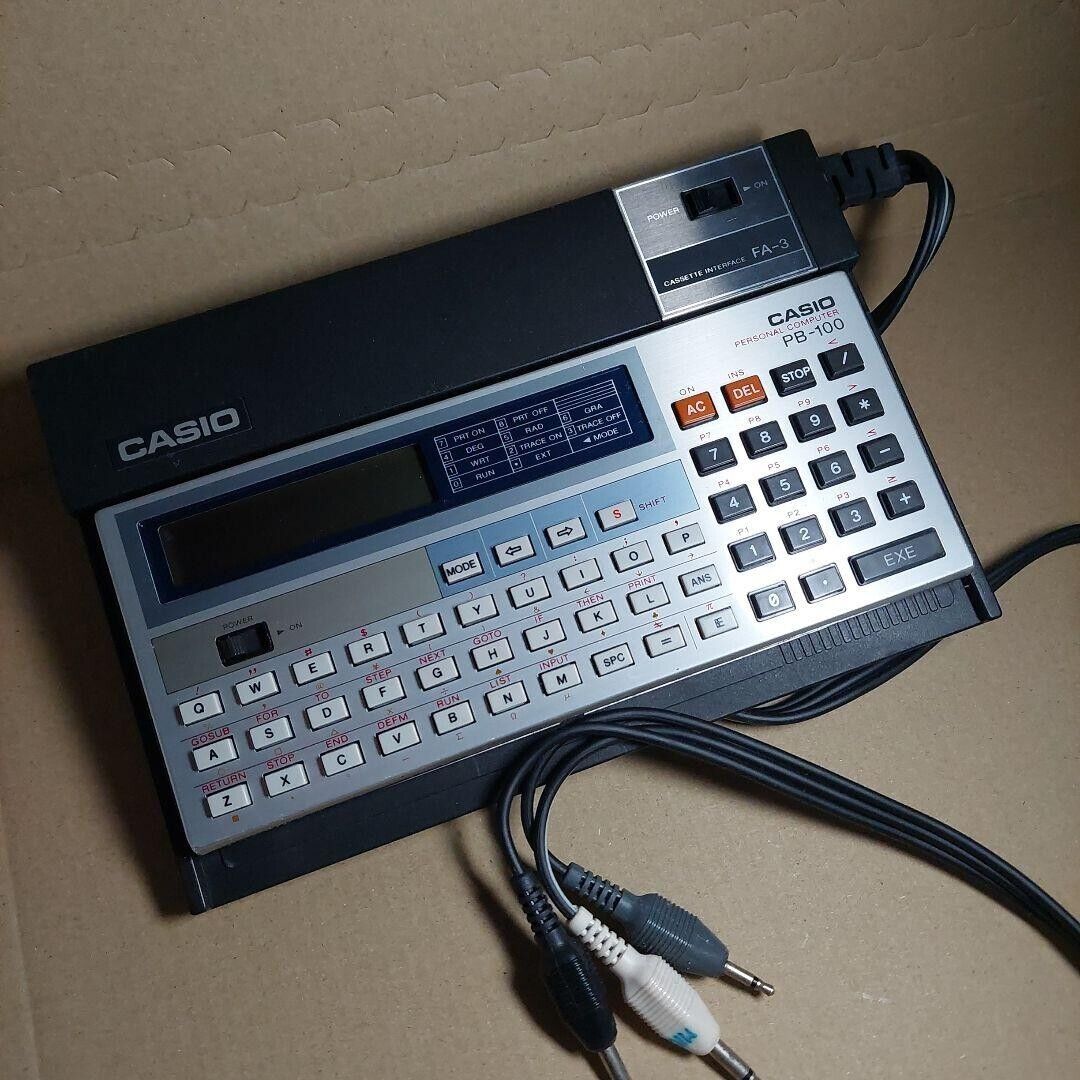 CASIO PB-100 Pocket Computer with FA-3 Adapter Ultra Rare CASIO PB-100 Pocket Computer with FA-3 Adapter Ultra Rare
