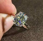 2Ct Oval Lab-Created Moissanite Halo Engagement Ring 14K White Gold Plated