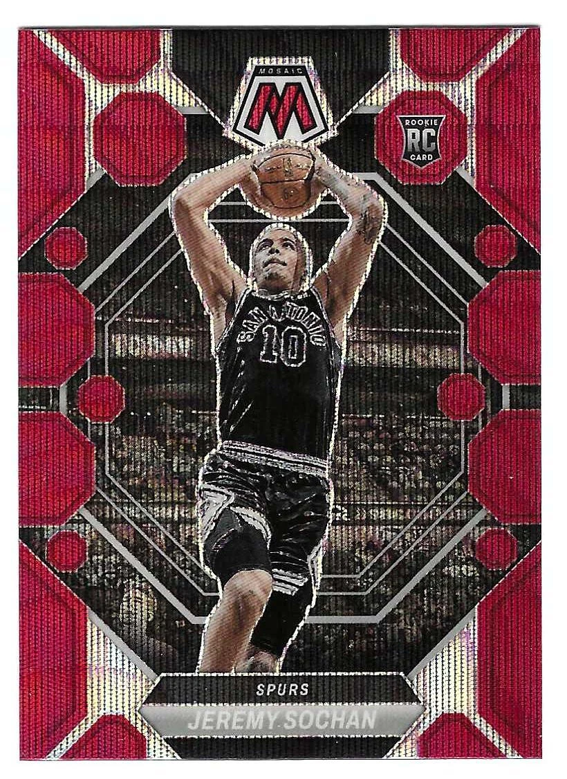 2022-23 Jeremy Sochan Panini Mosaic Red Wave Rookie - San Antonio Spurs