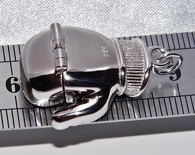 MASSIVER BOXHANDSCHUHANHÄNGER STERLINGSILBER (925) ZUM ÖFFNEN - BOXER INNEN - HERREN