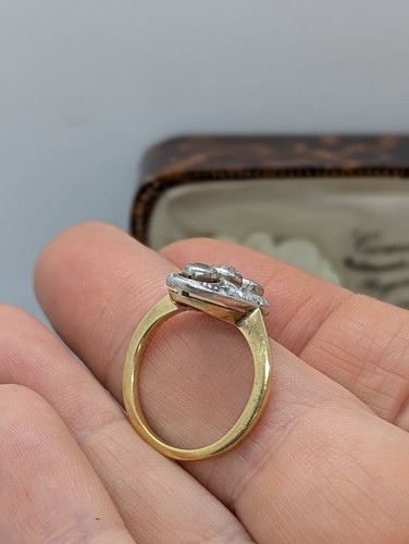 Antique 18ct Gold Old & Rose Cut Diamond Ring Art Deco Oval 0.80ct UK Size N1/2 - Picture 18 of 23