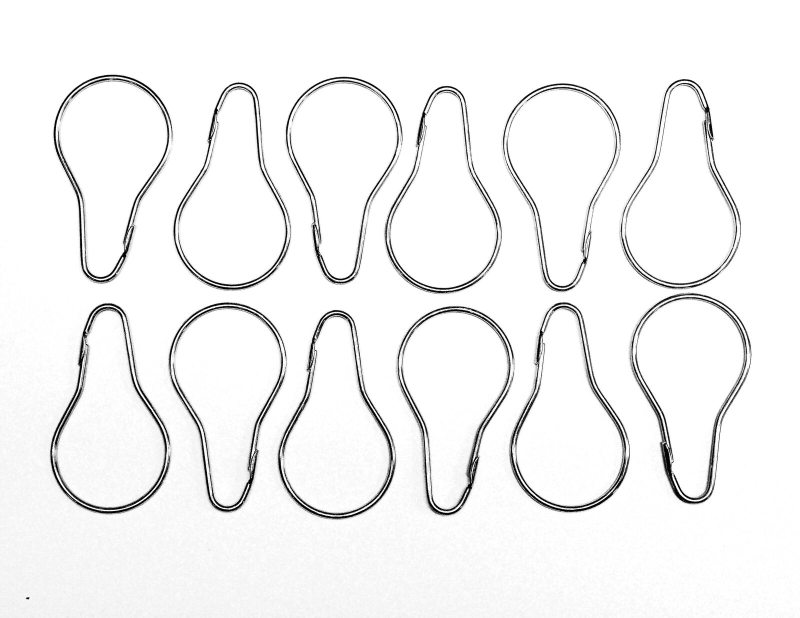 QUALITY Zinc SHOWER CURTAIN RINGS - 2.4mm Thick New arrival Hooks 12-Pack Special price for a limited time