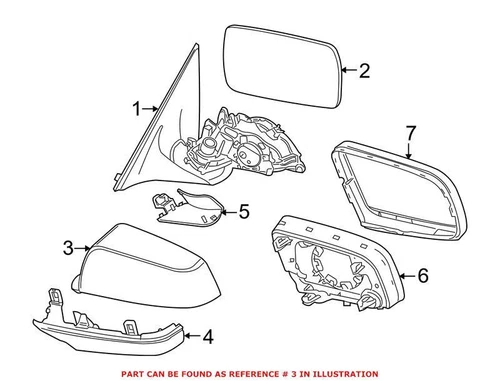 Genuine OEM Right Door Mirror Cover 51167187432 for BMW