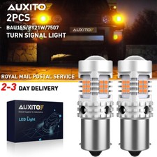 2x BAU15S PY21W 581 AMBER LED CANBUS TURN SIGNAL INDICATOR LIGHT BULBS ORANGE UK