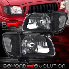 For 2001-2004 Tacoma Pick Up Truck Euro Driving Headlights + Black Corner Lamps