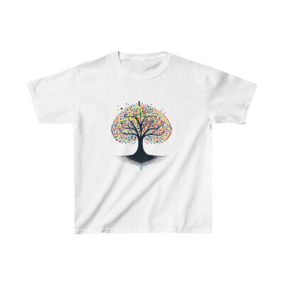 Dot day colorful tree make your mark creativity art student school kids tee