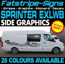 to fit MERCEDES SPRINTER EXLWB GRAPHICS STICKERS STRIPES CAMPER VAN MOTORHOME