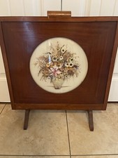 Vintage La Nive Pot Pourri Dried Flower Wooden Firescreen