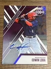 2017 Panini Elite Extra Aspirations Purple /100 Edwin Lora #112 Auto *FSCardz*