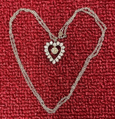 Graduation Special - Natürliche Diamanten Herz Anhänger weiß 14 kt - Top Preis-Leistungs-Verhältnis!