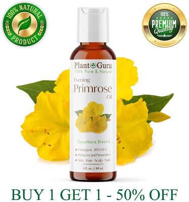 Evening Primrose Oil 2 oz. Cold Pressed 100% Pure Natural Refined Carrier