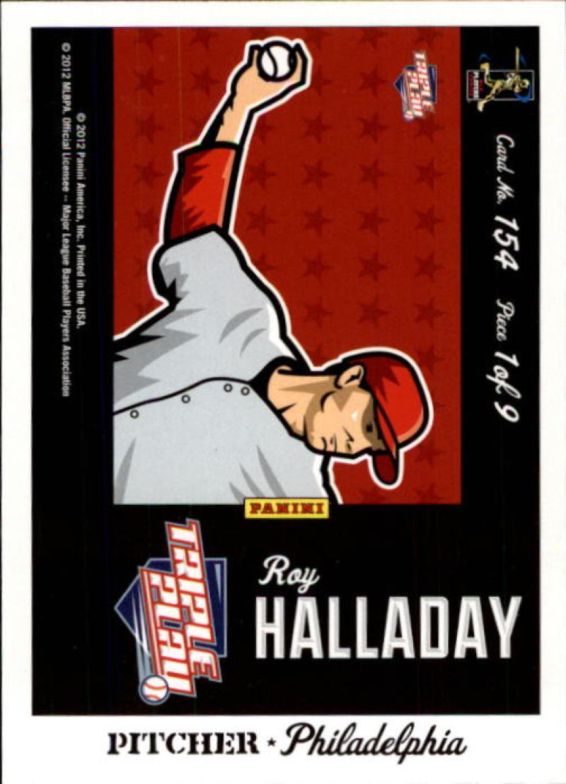 2012 Panini Triple Play Cartoons Home Puzzles #154 Roy Halladay NM-MT Phillies
