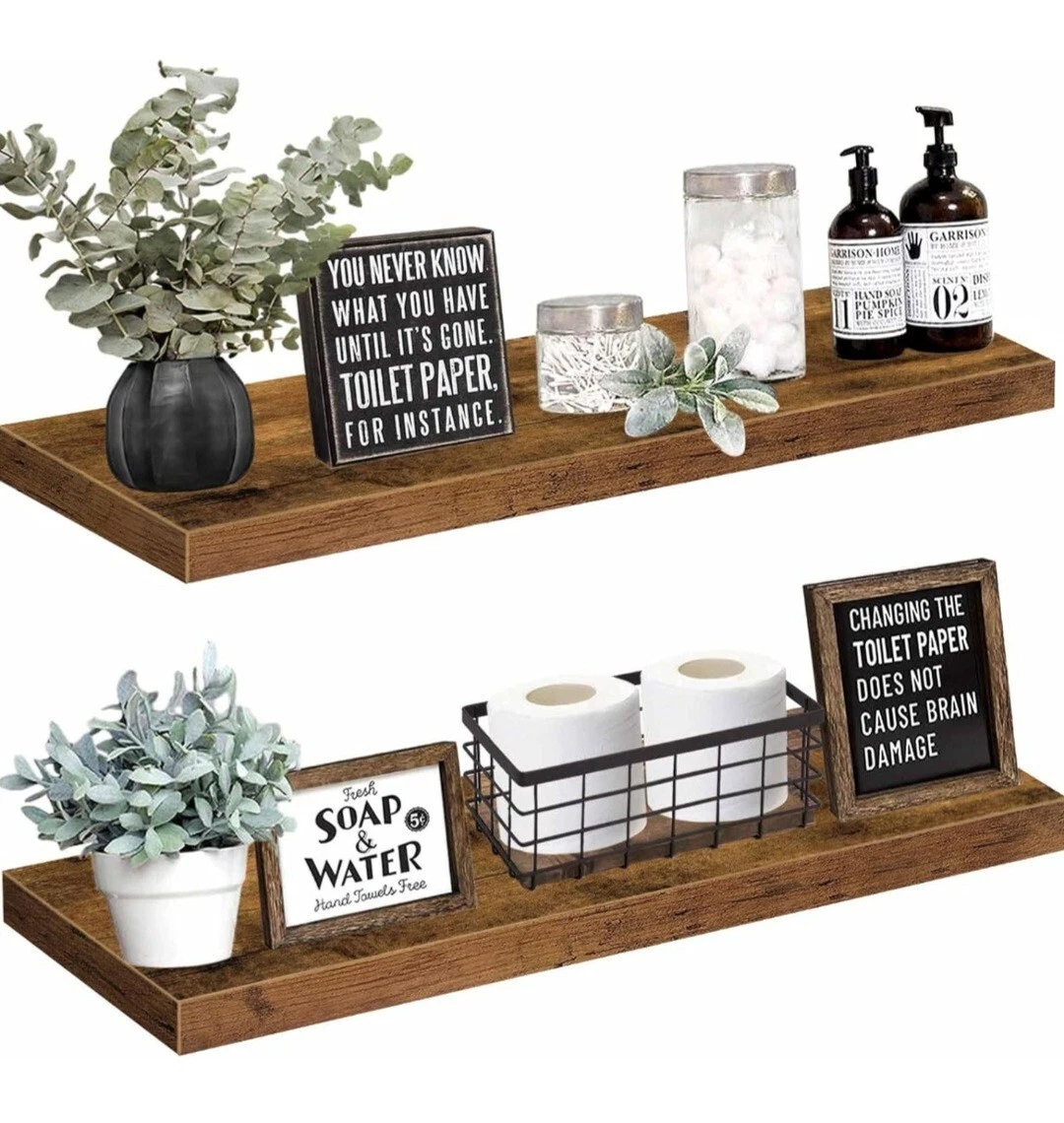 Floating Shelves 36 Inches Long - Book Shelf for Wall Farmhouse Bathroom Bedroom
