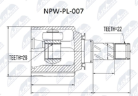 NPW-PL-007 Nty Gelenksatz, Antriebswelle FüR Opel,Vauxhall