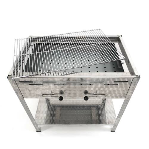 Edelstahl Holzkohlegrill Profi Grill Verein Catering Gastronomie 810mm - Bild 2 von 3