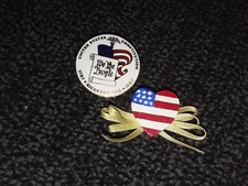 Vintage patriotic U.S. Constitution bollo tie and flag 4th July pin 