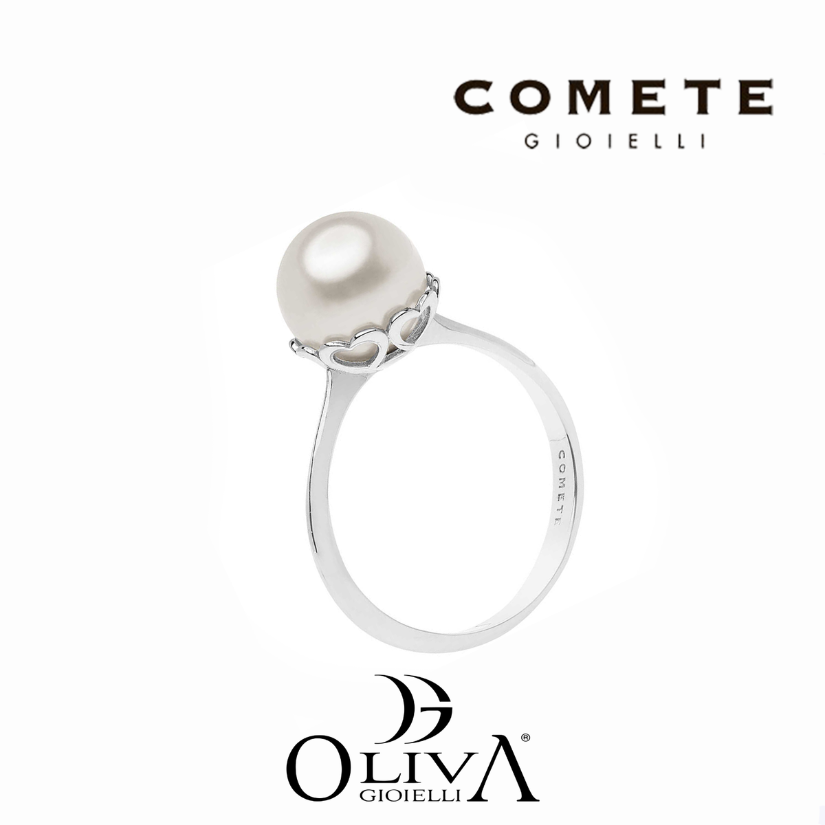 ANELLO DONNA COMETE GIOIELLO REALIZZATO IN ORO PERLA COLTIVATA Ø