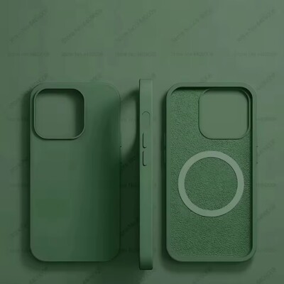 For iPhone 11 12 13 14 15 Pro Max Shockproof Magnetic Solid Silicone Case Cover
