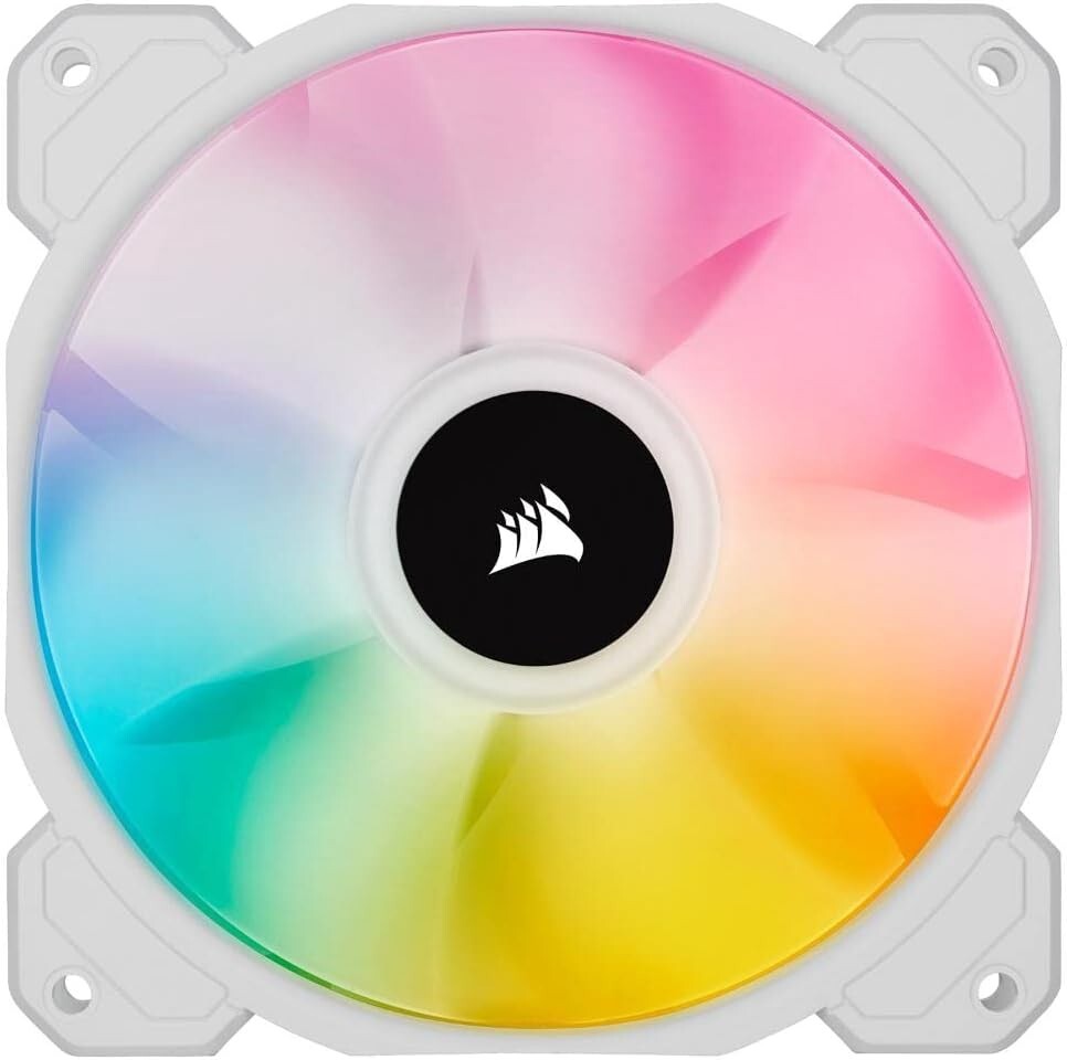2 Corsair SP120 RGB ELITE Performance 120mm White Fan with
