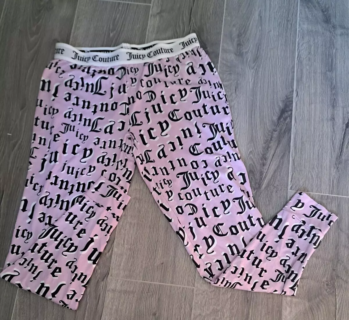 JUICY COUTURE sleepwear PJ lounge PANTS Mauve pink JC comfy casual graphic  SMALL