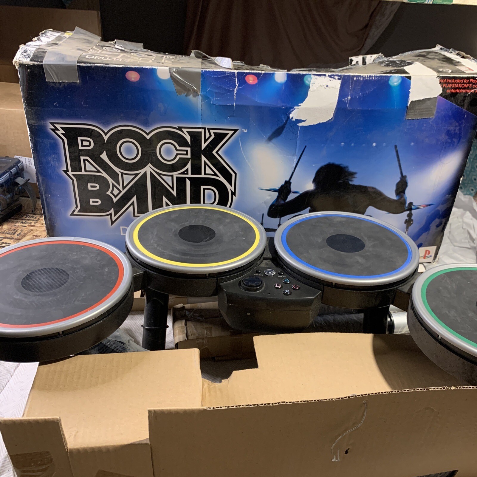 PS3 Rock Band 1 Wired Drum Kit RockBand Drums Set PlayStation 3 RARE eBay