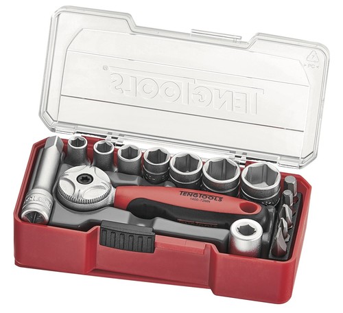 Tengtools M1211 Sechskant-Stecknüsse-Set – 6 Stück, 1/2 Zoll, 100 Mm Lange Bits, Chrom-Vanadium