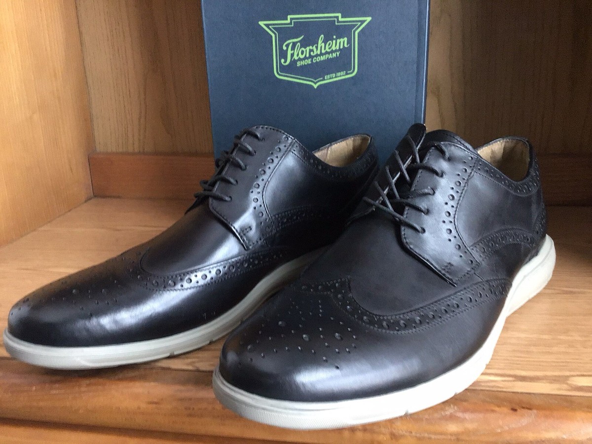 Florsheim Comfortech Indio Wingtip Oxford Men\'s Dress Shoes Black Leather 13M Florsheim Comfortech Indio Wingtip Oxford Men main image 3