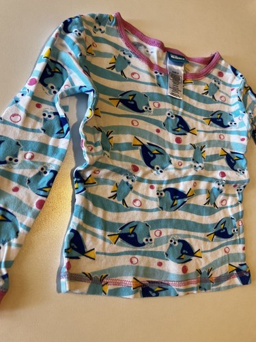 DISNEY Girls Kids Size 6 Top Long Sleeve PJ Pajama Night Shirt NEMO FINDING DORY - Picture 3 of 5