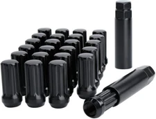 24x Black Spline Lug Nuts 14x1.5 For F-150 Navigator Expedition + 1 Security Key