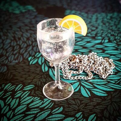 Einzigartige ZITRONENGLAS HALSKETTE Miniatur EIS LEMON HANDGEMACHT COOL Geschenk ZITRONE Soda