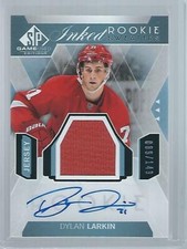 2015-16 UD SP Game Used DYLAN LARKIN Rookie Inked Sweaters 89/149 Jersey AUTO RC