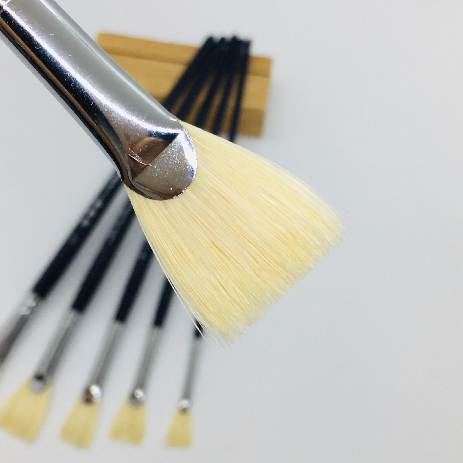 XDT6161 Fan Art Brush Set 6Pc 24681012 Hog Acrylic Oil