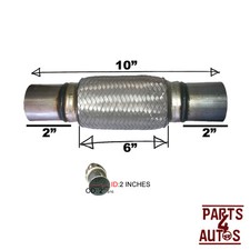 Tubo flexible silenciador de escape de 2" X 6" X 10" TUBO FLEXIBLE TEJIDO TUBO DE ESCAPE