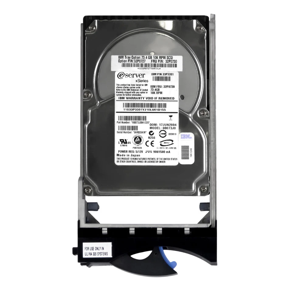 Hard Drive IBM 32P0730 33P3391 8B073J0 73GB 10K SCSI U320 3.5'' Inch - Image 3 of 3