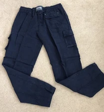New w Tags Authentic Vilebrequin 100% Linen Pants Men Navy Blue S Retail $260