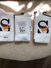 3 Pair White Knee-Hi Girls Socks Size M