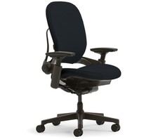 Steelcase Leap Task Chair Adjustable V2 Era Black Fabric Des