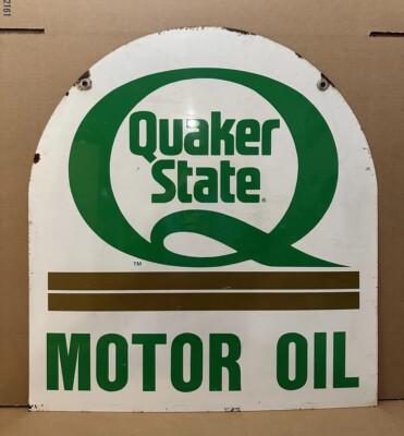 Garage Decor Retro Sign Quaker State Oil Gas Tin Sign - Vintage Metal ...