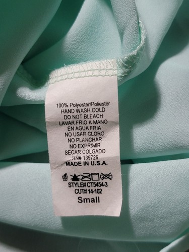 NWT Honey Punch Twist Crop Turquoise Blouse Top Size- S - Picture 6 of 6