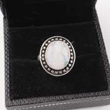 Rainbow Moonstone Gemstone 925 Sterling Silver Ring Handmade Jewelry Ring Gift